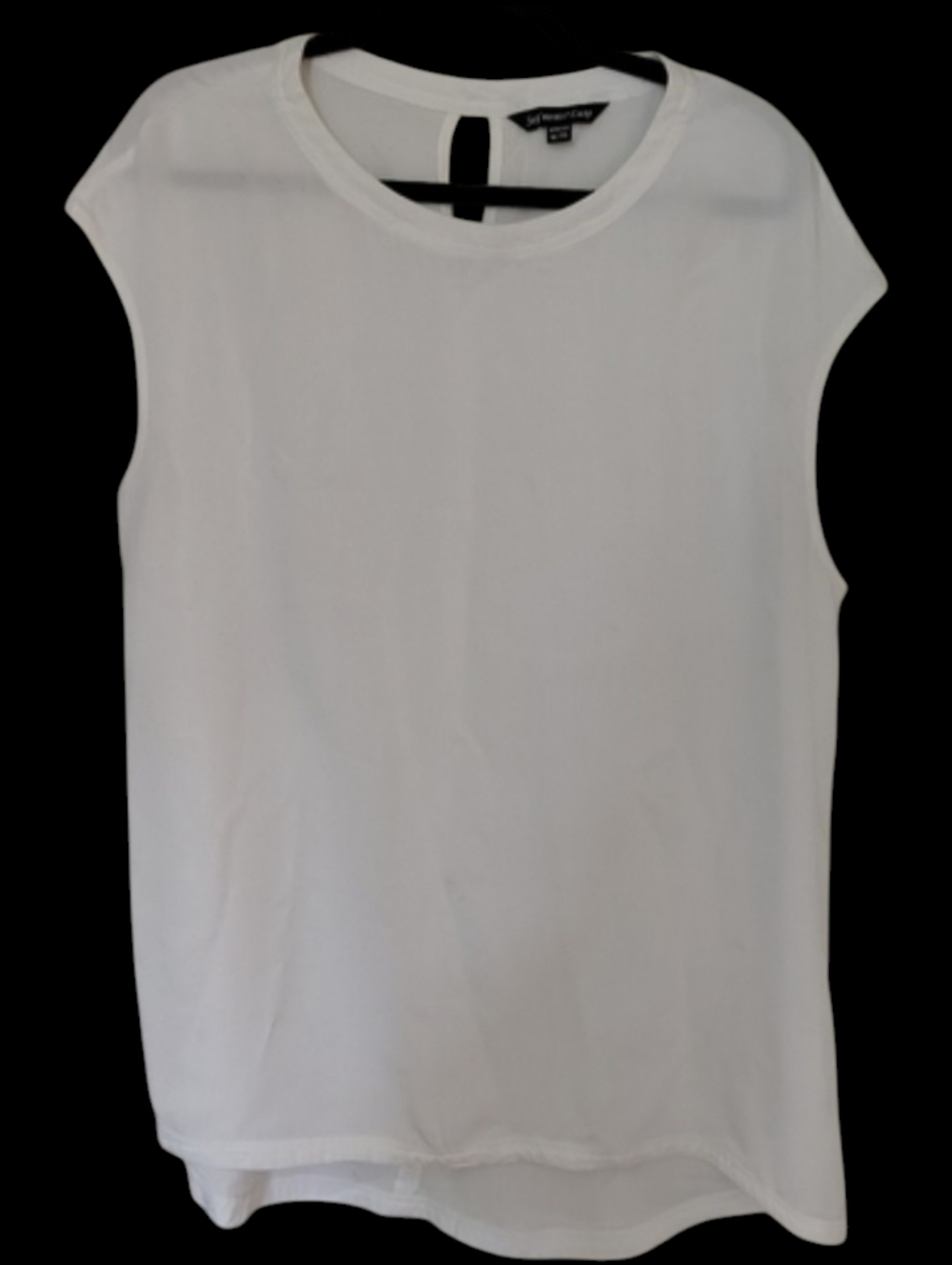 Seq’ments Luxe White Pullover Sleeveless Blouse XL Lightweight Top